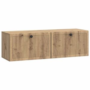 vidaXL Oglindă TV montată pe perete Stejar Artizanal 98 x 31 x 30 cm imagine