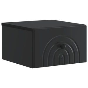 vidaXL Dulap de noapte suspendat cu sertar Negru 33 x 34, 5 x 20 cm imagine