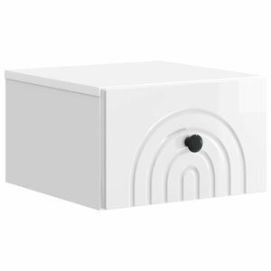vidaXL Dulap de noapte suspendat Alb foarte lucios 33 x 34, 5 x 20 cm imagine