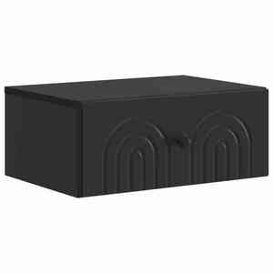 vidaXL Dulap de noapte suspendat cu sertar Negru 49 x 34, 5 x 20 cm imagine