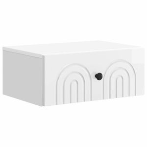 vidaXL Dulap de noapte suspendat Alb foarte lucios 49 x 34, 5 x 20 cm imagine