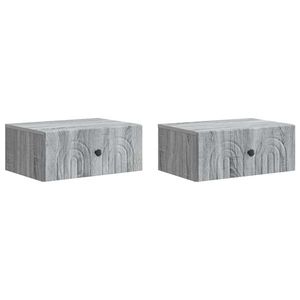 vidaXL Dulap de noapte suspendat 2 pcs Sonoma gri 49 x 34, 5 x 20 cm imagine