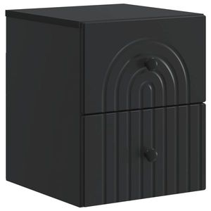 vidaXL Dulap de noapte suspendat cu sertar Negru 33 x 34, 5 x 40 cm imagine
