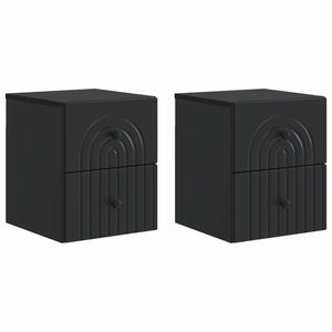 vidaXL Dulap de noapte suspendat 2 pcs Negru 33 x 34, 5 x 40 cm imagine