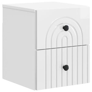vidaXL Dulap de noapte suspendat Alb foarte lucios 33 x 34, 5 x 40 cm imagine