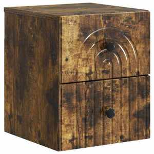 vidaXL Dulap de noapte suspendat Stejar fumuriu 33 x 34, 5 x 40 cm imagine