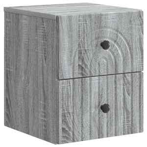 vidaXL Dulap de noapte suspendat Sonoma gri 33 x 34, 5 x 40 cm imagine