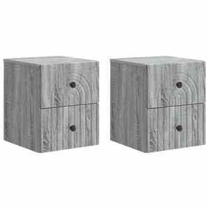 vidaXL Dulap de noapte suspendat 2 pcs Sonoma gri 33 x 34, 5 x 40 cm imagine