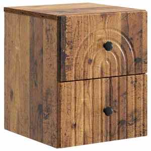 vidaXL Dulap de noapte suspendat Lemn vechi 33 x 34, 5 x 40 cm imagine