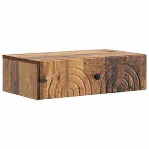 vidaXL Masă laterală montată pe perete Lemn vechi 59 x 34, 5 x 17 cm imagine