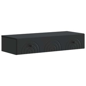 vidaXL Masă laterală montată pe perete Negru 87, 5 x 34, 5 x 17 cm imagine