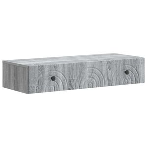 vidaXL Masă laterală montată pe perete Sonoma gri 87, 5 x 34, 5 x 17 cm imagine