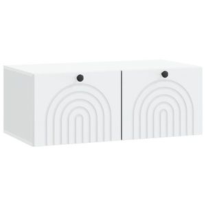 vidaXL Oglindă TV montată pe perete Pe perete Alb 78, 5 x 41 x 30 cm imagine