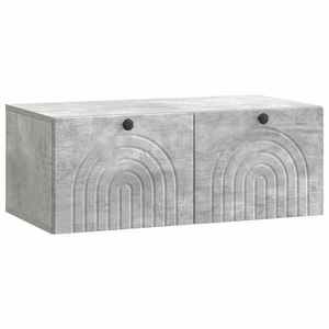vidaXL Oglindă TV montată pe perete Gri Beton 78, 5 x 41 x 30 cm imagine