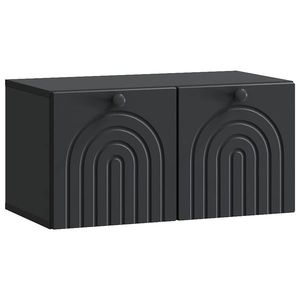 vidaXL Oglindă TV montată pe perete Pe perete Negru 59, 5 x 31 x 30 cm imagine