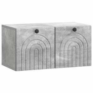 vidaXL Oglindă TV montată pe perete Gri Beton 59, 5 x 31 x 30 cm imagine