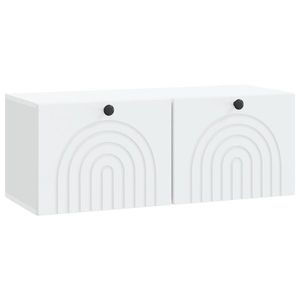 vidaXL Oglindă TV montată pe perete Pe perete Alb 78, 5 x 31 x 30 cm imagine