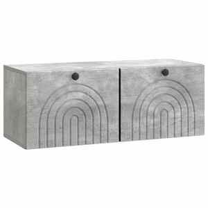 vidaXL Oglindă TV montată pe perete Gri Beton 78, 5 x 31 x 30 cm imagine