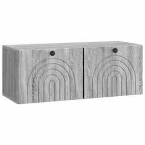 vidaXL Oglindă TV montată pe perete Sonoma gri 78, 5 x 31 x 30 cm imagine