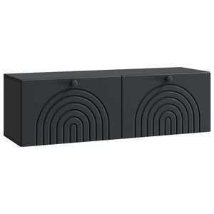 vidaXL Oglindă TV montată pe perete Pe perete Negru 98 x 31 x 30 cm imagine