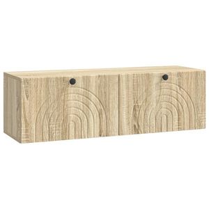 vidaXL Oglindă TV montată pe perete Stejar Sonoma 98 x 31 x 30 cm imagine