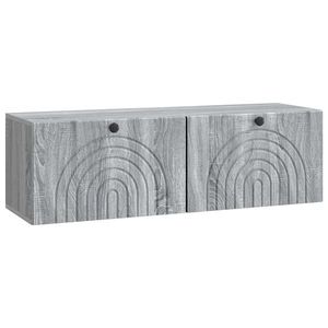 vidaXL Oglindă TV montată pe perete Sonoma gri 98 x 31 x 30 cm imagine