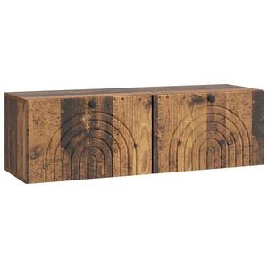 vidaXL Oglindă TV montată pe perete Lemn vechi 98 x 31 x 30 cm imagine