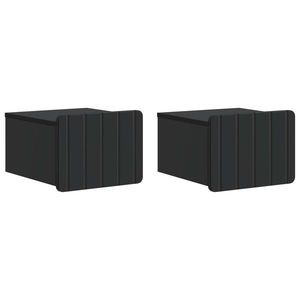 vidaXL Dulap de noapte suspendat 2 pcs Negru 33 x 34, 5 x 24 cm imagine