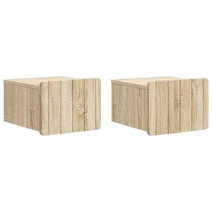 vidaXL Dulap de noapte suspendat 2 pcs Stejar Sonoma 33 x 34, 5 x 24 cm imagine