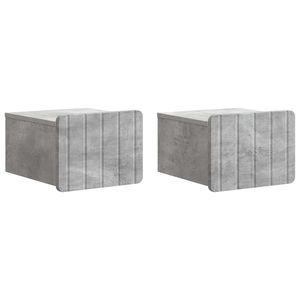 vidaXL Dulap de noapte suspendat 2 pcs Gri Beton 33 x 34, 5 x 24 cm imagine