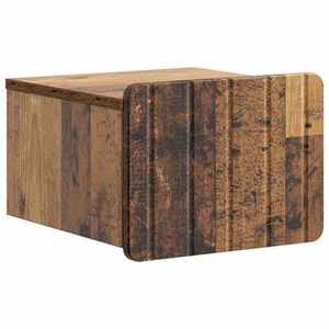 vidaXL Dulap de noapte suspendat Lemn vechi 33 x 34, 5 x 24 cm imagine