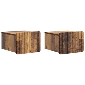 vidaXL Dulap de noapte suspendat 2 pcs Lemn vechi 33 x 34, 5 x 24 cm imagine