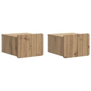 vidaXL Dulap de noapte suspendat 2 pcs Stejar Artizanal Lemn prelucrat imagine