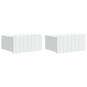 vidaXL Dulap de noapte suspendat cu sertar 2 pcs Alb 49 x 34, 5 x 24 cm imagine