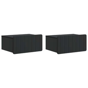vidaXL Dulap de noapte suspendat 2 pcs Negru 49 x 34, 5 x 24 cm imagine