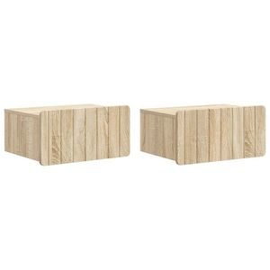 vidaXL Dulap de noapte suspendat 2 pcs Stejar Sonoma 49 x 34, 5 x 24 cm imagine