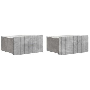 vidaXL Dulap de noapte suspendat 2 pcs Gri Beton 49 x 34, 5 x 24 cm imagine