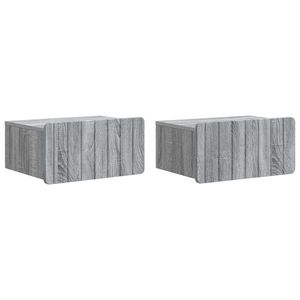 vidaXL Dulap de noapte suspendat 2 pcs Sonoma gri 49 x 34, 5 x 24 cm imagine