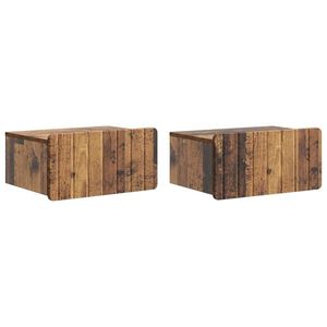 vidaXL Dulap de noapte suspendat 2 pcs Lemn vechi 49 x 34, 5 x 24 cm imagine