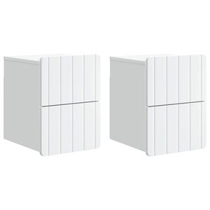 vidaXL Dulap de noapte suspendat cu sertar 2 pcs Alb 33 x 34, 5 x 43 cm imagine