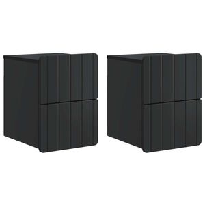 vidaXL Dulap de noapte suspendat 2 pcs Negru 33 x 34, 5 x 43 cm imagine