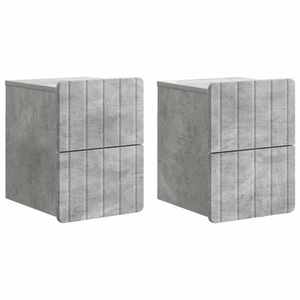 vidaXL Dulap de noapte suspendat 2 pcs Gri Beton 33 x 34, 5 x 43 cm imagine