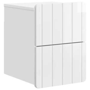 vidaXL Dulap de noapte suspendat Alb foarte lucios 33 x 34, 5 x 43 cm imagine