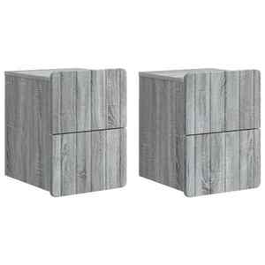 vidaXL Dulap de noapte suspendat 2 pcs Sonoma gri 33 x 34, 5 x 43 cm imagine