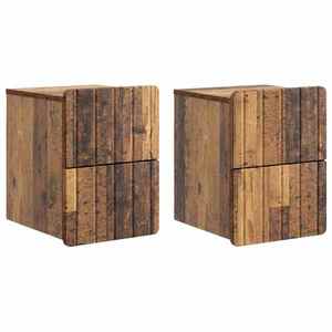 vidaXL Dulap de noapte suspendat 2 pcs Lemn vechi 33 x 34, 5 x 43 cm imagine