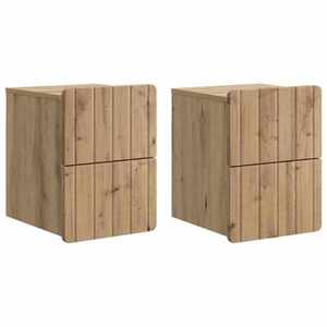 vidaXL Dulap de noapte suspendat 2 pcs Stejar Artizanal Lemn prelucrat imagine
