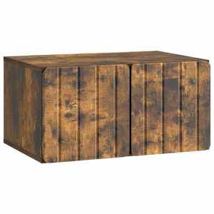vidaXL Oglindă TV montată pe perete Stejar fumuriu 59, 5 x 41 x 30 cm imagine