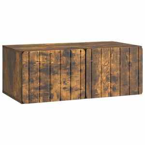 vidaXL Oglindă TV montată pe perete Stejar fumuriu 78, 5 x 41 x 30 cm imagine