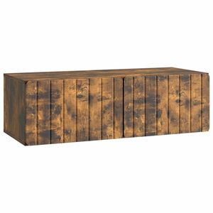 vidaXL Oglindă TV montată pe perete Stejar fumuriu 98 x 41 x 30 cm imagine