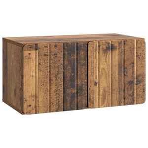 vidaXL Oglindă TV montată pe perete Lemn vechi 59, 5 x 31 x 30 cm imagine